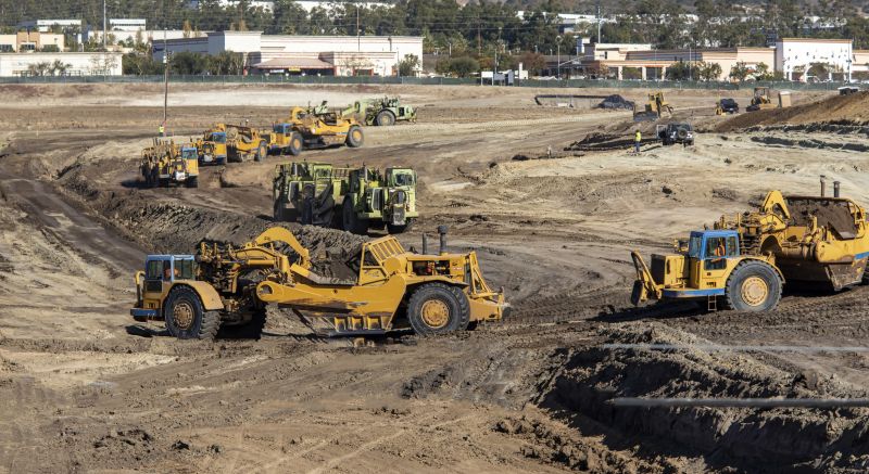 Heavy equipment at work